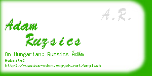 adam ruzsics business card